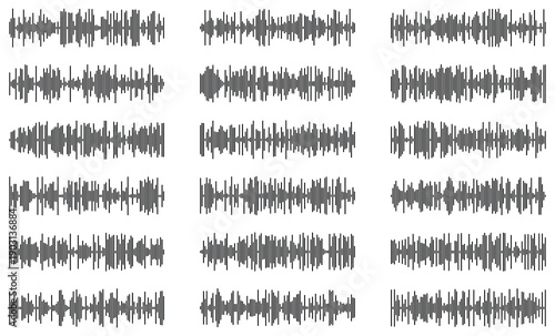 Sound waves collection. Tune equalizer vector set. Music wave, audio lines, signal, sound pattern. Vector illustration.