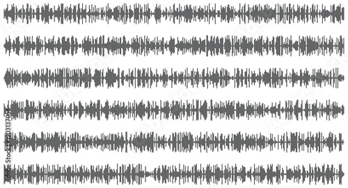 Sound waves collection. Tune equalizer vector set. Music wave, audio lines, signal, sound pattern. Vector illustration.