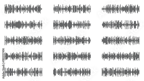 Sound waves collection. Tune equalizer vector set. Music wave, audio lines, signal, sound pattern. Vector illustration.