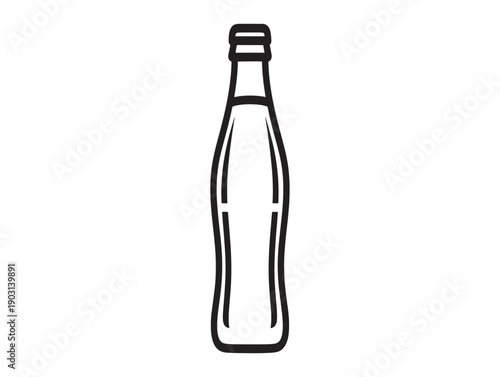 A simple line drawing of a soda bottle