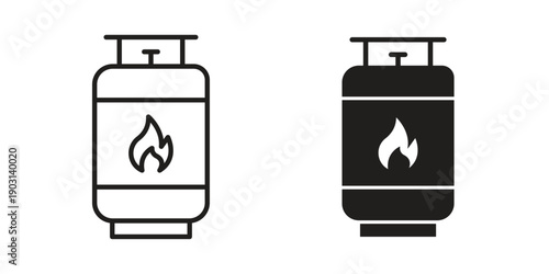 Gas cylinders icons symbol. vector illustration pack for apps and designs