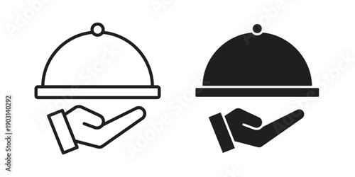 Hand holding tray icons symbol. vector illustration pack for apps and designs