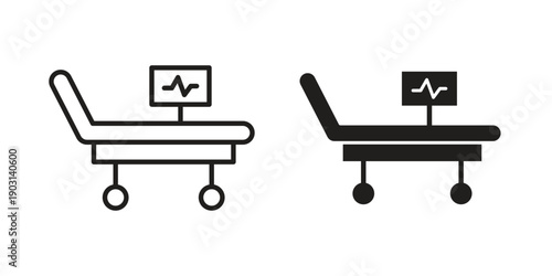 Hospital bed icons symbol. vector illustration pack for apps and designs