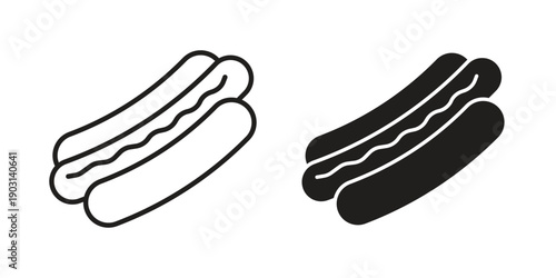 Hot dog icons symbol. vector illustration pack for apps and designs