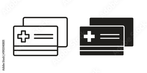 Insurance card icons symbol. vector illustration pack for apps and designs
