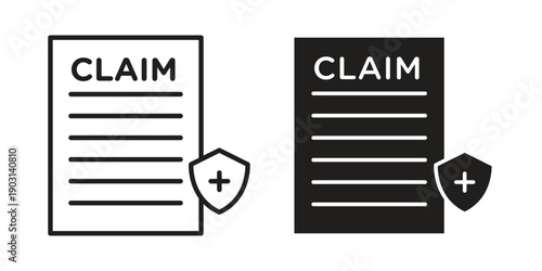 Insurance Claim icons symbol. vector illustration pack for apps and designs