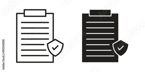 Insurance policy icons symbol. vector illustration pack for apps and designs
