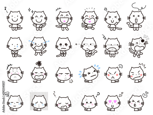 かわいい猫の表情セット