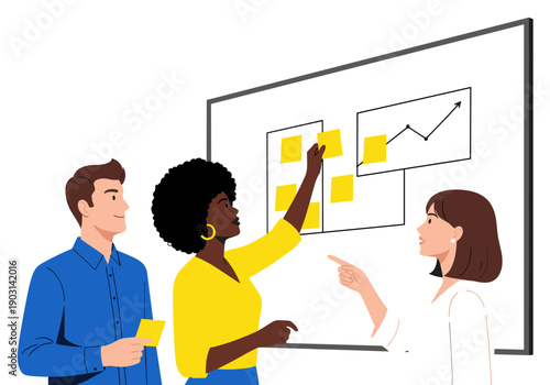 A diverse business team of colleagues actively engaged in a