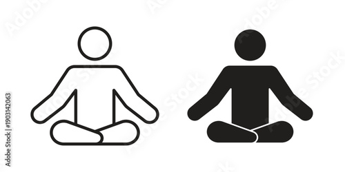 Meditation icons symbol. vector illustration pack for apps and designs