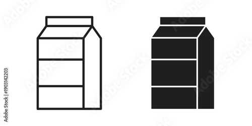 Milk carton icons symbol. vector illustration pack for apps and designs