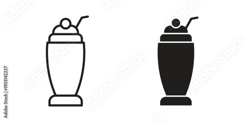 Milkshake icons symbol. vector illustration pack for apps and designs