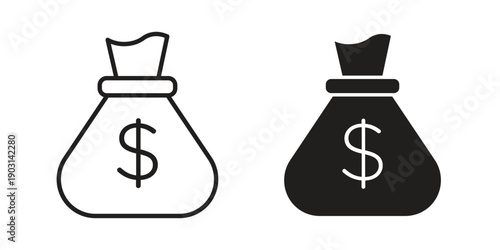 Money bag icons symbol. vector illustration pack for apps and designs