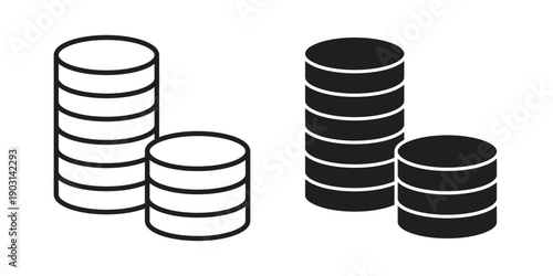 Money coin icons symbol. vector illustration pack for apps and designs