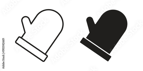 Oven mitt icons symbol. vector illustration pack for apps and designs