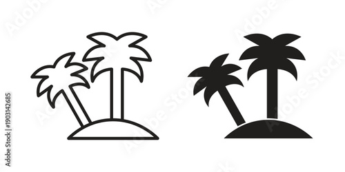 Palm tree icons symbol. vector illustration pack for apps and designs