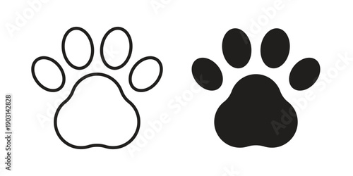 Paw icons symbol. vector illustration pack for apps and designs
