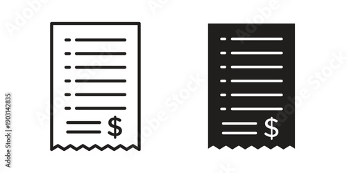 Payment receipt icons symbol. vector illustration pack for apps and designs
