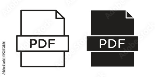 PDF file icons symbol. vector illustration pack for apps and designs