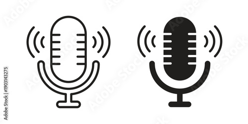 Podcast icons symbol. vector illustration pack for apps and designs