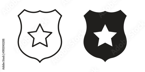 Police badge icons symbol. vector illustration pack for apps and designs