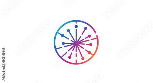 Vibrant radial burst design representing connections data expansion innovation and digital networks