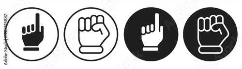 Collection of hand icons in various styles, editable strokes for web and mobile, business concepts, isolated on white background, vector illustrations.

