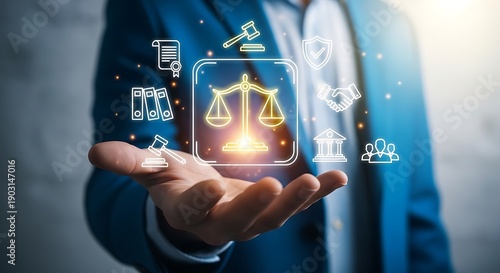 A comprehensive depiction of justice symbolized by a balanced scale in a legal and ethical context