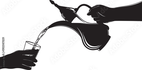 refreshing source lone figure finds pure sustenance in flowing natural water