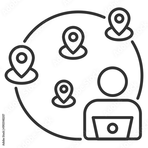 Work From Anywhere Outline Icon