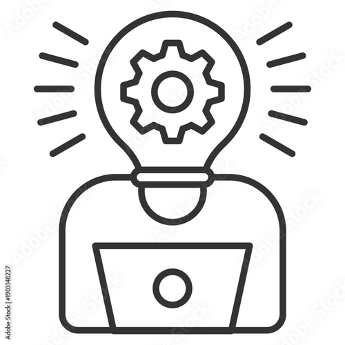 Smart Work Outline Icon