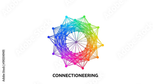 Vibrant multicolored network connections representing complex data and digital communication systems