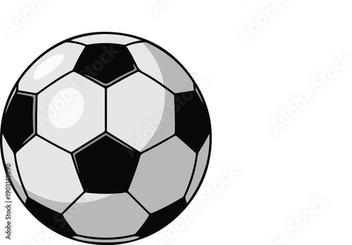Classic black and white soccer ball a simple vector illustration for sports concepts isolated on a clean white background