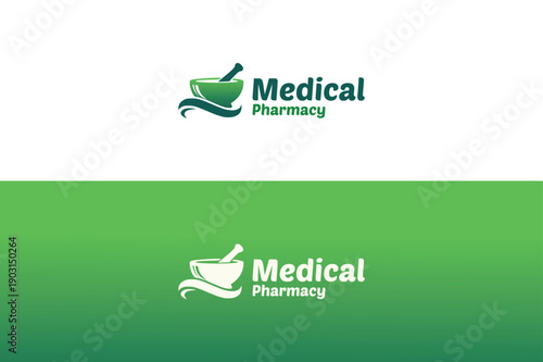 Professional Medical Pharmacy Mortar and Pestle Logo