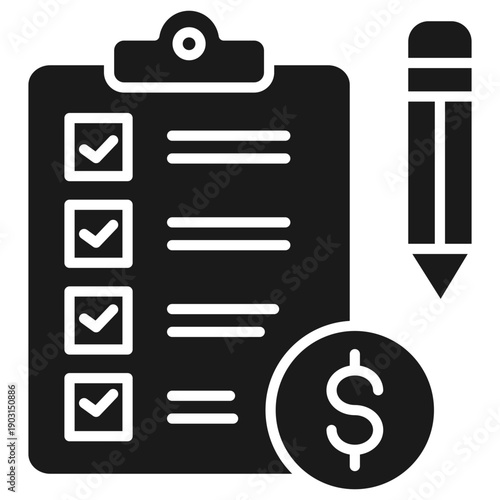 Budget Planner Glyph Icon