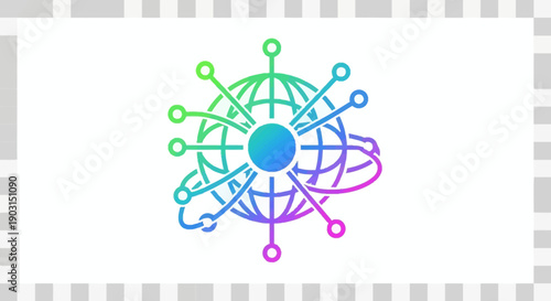 Global Network Connectivity Icon Representing Worldwide Communication and Digital Technology