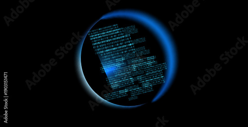 Glass transparent protection sphere shield. Sphere shield with hexagon pattern on blue background. Bubble shield in the form of a force energy field. Protection and safety concept.
