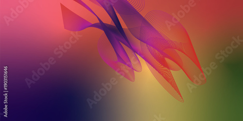 Abstract pink and purple background featuring futuristic wave lines and a digital curve pattern for a modern web design wallpaper illustration