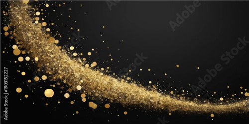 Abstract vector Christmas background featuring white snowflakes and magic light particles against a dark night sky with space for text and holiday design