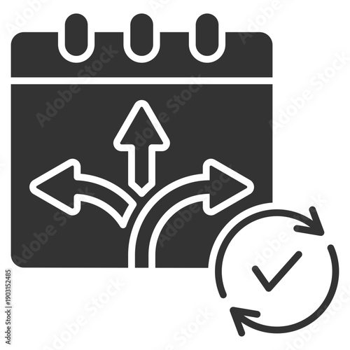Flexible Schedule Glyph Icon