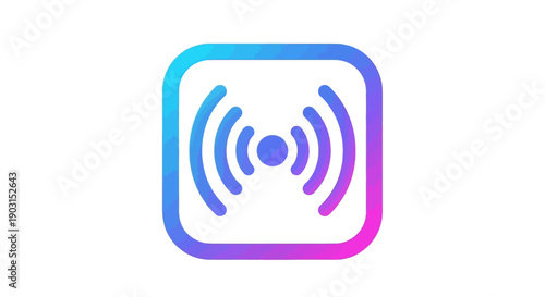 Modern vibrant gradient wireless signal broadcast icon symbol representing connectivity and