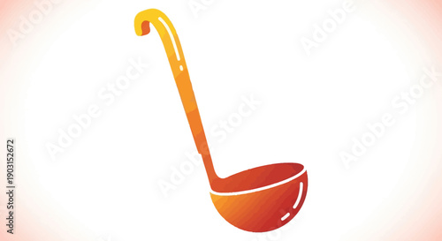 A colorful gradient ladle kitchen utensil for serving food and liquids illustration