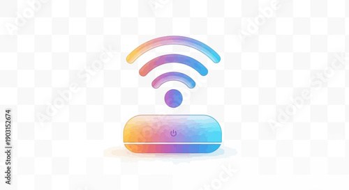 Vibrant gradient Wi-Fi router icon symbolizing modern wireless internet connectivity and digital