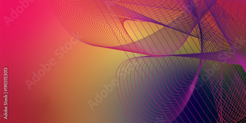 An abstract orange background vector illustration featuring a modern design with wave patterns, blue technology lines, and light curves for a professional business wallpaper or web banner template