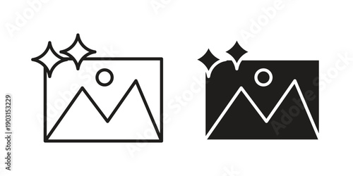 Ai photo generate icon vector. EPS 10 editable vector bundle