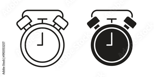 Alarm clock icon vector. EPS 10 editable vector bundle