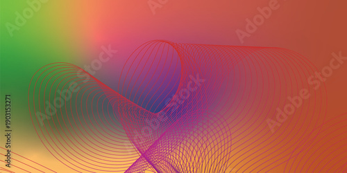 An abstract orange background vector illustration featuring a modern design with wave patterns, blue technology lines, and light curves for a professional business wallpaper or web banner template