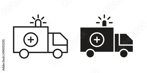 Ambulance icon vector. EPS 10 editable vector bundle