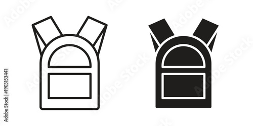 Backpack icon vector. EPS 10 editable vector bundle