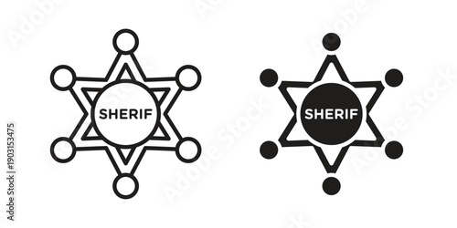 Badge Sheriff icon vector. EPS 10 editable vector bundle
